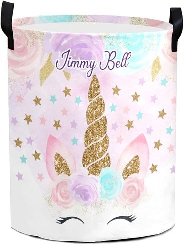 Swan Floral Gold Personalized Laundry Hamper with Handles Waterproof,Custom Collapsible Laundry Bin,Clothes Toys Storage Baskets for Bedroom,Bathroom Decorative Large Capacity 50L in Kuwait