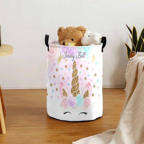 Swan Floral Gold Personalized Laundry Hamper with Handles Waterproof,Custom Collapsible Laundry Bin,Clothes Toys Storage Baskets for Bedroom,Bathroom Decorative Large Capacity 50L in Kuwait