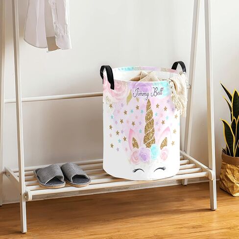 Swan Floral Gold Personalized Laundry Hamper with Handles Waterproof,Custom Collapsible Laundry Bin,Clothes Toys Storage Baskets for Bedroom,Bathroom Decorative Large Capacity 50L in Kuwait