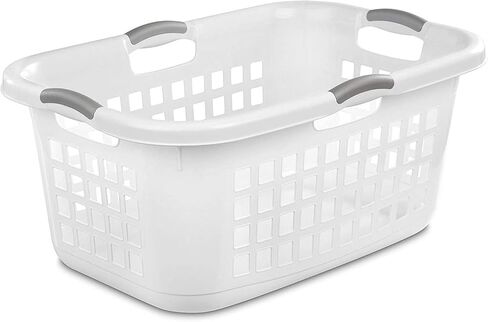 Sterilite Ultra 2 Bushel Plastic Stackable Laundry Clothes Basket Bin with 4 Comfortable Grip Handles and Airflow Holes, White (12 Pack) in Saudi Arabia