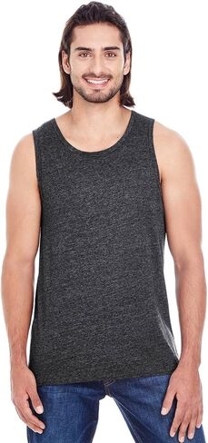 Threadfast Apparel Men's Triblend Tank, Black Triblend, X-Large in Kuwait