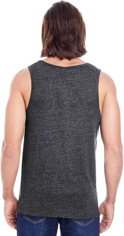 Threadfast Apparel Men's Triblend Tank, Black Triblend, X-Large in Kuwait