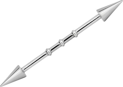 Forbidden Body Jewelry 14G Surgical Steel 32mm-38mm Notched Industrial Piercing Barbell in Saudi Arabia