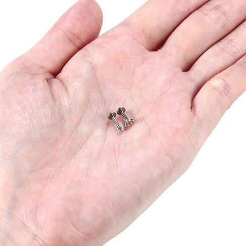 PEAKLINK Titanium Crystal Labret Studs16G Labret Jewelry Labret Internally Threaded Earring Helix StudsTragus Cartilage Conch Ear Piercing Body Jewelery Lip Monroe Studs 6 8 10mm in Kuwait