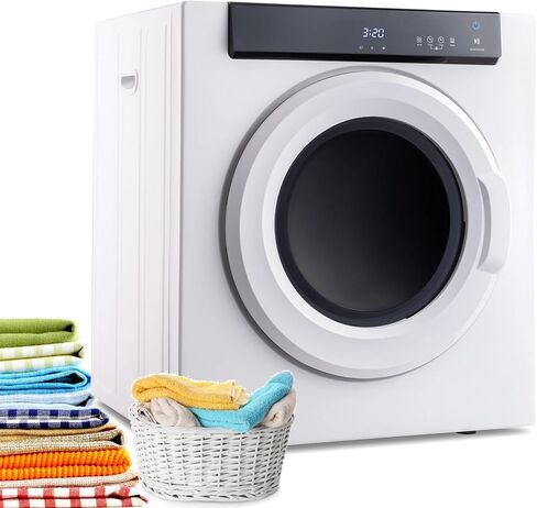 ZWJABYY Compact Laundry Dryer,110V Electric Portable Clothes Dryer,Capacity 13.2Lbs Electric Drum Dryer Machine with Led Display,for Home,Apartments,Dorms,White in Saudi Arabia