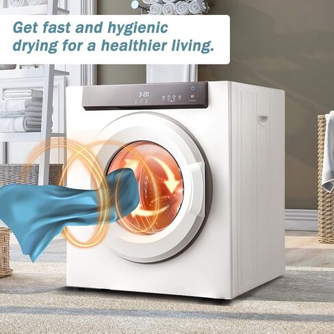 ZWJABYY Portable Clothes Dryer,Electric Dryer,Compact Laundry Dryer,1500W, Capacity 13.2 Lbs,Easy Control for 3 Automatic Drying Mode,with Touch Screen Panel,for Apartments,Dormitory,and Rvs in Saudi Arabia