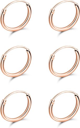 Sterling Silver 10mm Tiny Small Endless Cartilage Hoop Earrings for Women Men in Kuwait
