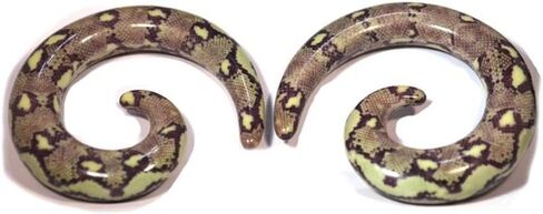 Spiral Snake Skin Tapers/Hangers/Straight Acrylic 2 Pieces (1 Pair) (B/44) in Kuwait