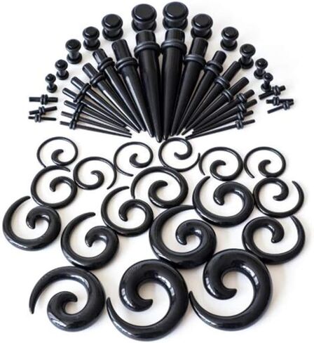 Gmhkonw 36-54 Pieces Ear Stretching Kit 14G-00G Acrylic Tapers and Plugs Ear Gauges Expander Set Body Piercing Jewelry in Saudi Arabia