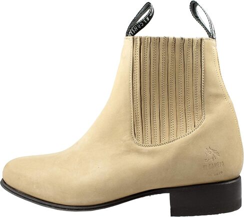 El Canelo Men's Ankle Boots Nubuck Leather Sand Botin Charro in Kuwait