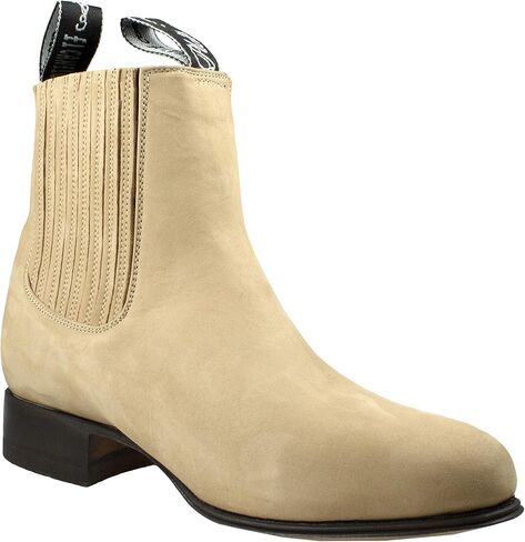El Canelo Men's Ankle Boots Nubuck Leather Sand Botin Charro in Kuwait