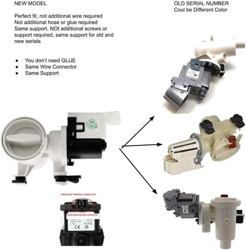 GLOB PRO SOLUTIONS Washer Drain Pump Assembly Compatible with Kenmore PS1485610 in Saudi Arabia