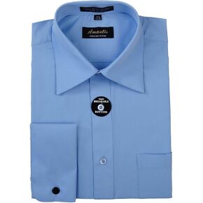 Amanti New Mens French Cuff Spread Collar Dress Shirt Cotton Blend in Saudi Arabia