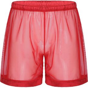 Choomomo Men's Sheer Mesh Loose See-Through Lounge Boxer Shorts Underwear Swim Trunks Swimwear in Saudi Arabia