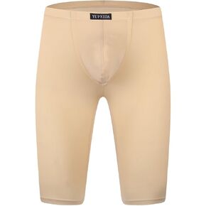 YUFEIDA Men's Compression Half Tights Leggings Sheer Swimwear Shorts Trunks Pant