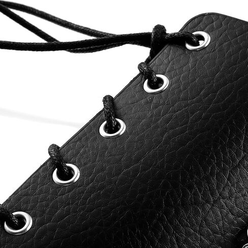 Milakoo Mens Black Leather Wrap Gauntlet Wristband with Chains Fastening Arm Armor Cuff in Saudi Arabia