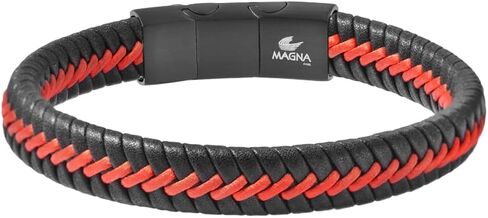 سوار من الجلد الطبيعي المضفر للرجال من Magna Steel مع إغلاق مغناطيسي in Kuwait