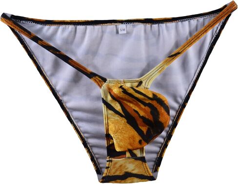 WOSESE Mens String Tanga Bulge Pouch Bikini Tiger WSS26 in Saudi Arabia