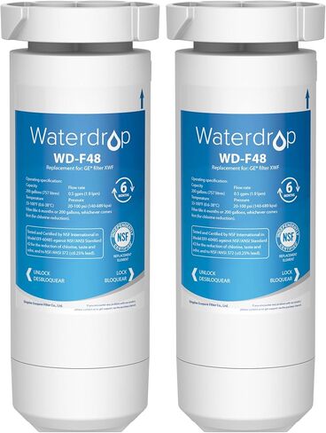 بديل معتمد من Waterdrop XWF NSF لفلتر مياه الثلاجة GE® XWF، مرشحين (قد تختلف العبوة) in Kuwait