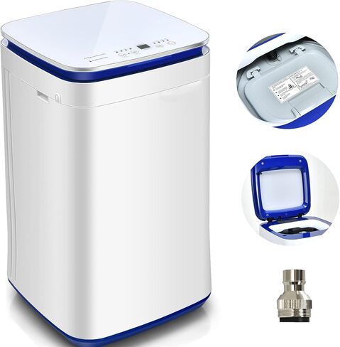 Giantex Portable Washing Machine, Full Automatic Washer and Dryer Combo with Heating Function, 8 Programs 3 Water Levels and Built-In Drain Pump, 2 In 1 Compact Laundry Washer for Apartment Dorm RV in Kuwait