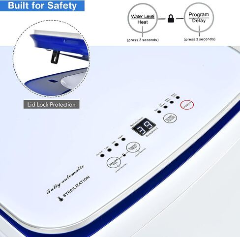 Giantex Portable Washing Machine, Full Automatic Washer and Dryer Combo with Heating Function, 8 Programs 3 Water Levels and Built-In Drain Pump, 2 In 1 Compact Laundry Washer for Apartment Dorm RV in Kuwait