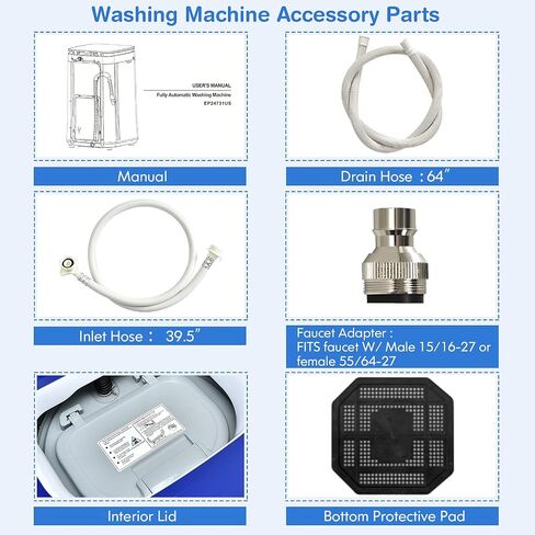 Giantex Portable Washing Machine, Full Automatic Washer and Dryer Combo with Heating Function, 8 Programs 3 Water Levels and Built-In Drain Pump, 2 In 1 Compact Laundry Washer for Apartment Dorm RV in Kuwait