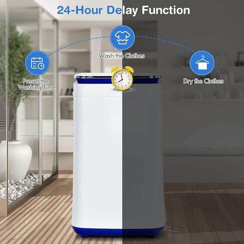 Giantex Portable Washing Machine, Full Automatic Washer and Dryer Combo with Heating Function, 8 Programs 3 Water Levels and Built-In Drain Pump, 2 In 1 Compact Laundry Washer for Apartment Dorm RV in Kuwait