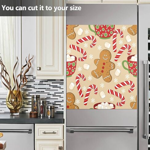 Ollabaky Dishwasher Magnet Cover Cute Christmas Gingerbread Magnetic Sticker Dishwasher Door Cover Decal Refrigerator Magnet Sticker for Home Kitchen Cabinet Appliances 23"x26" in Saudi Arabia