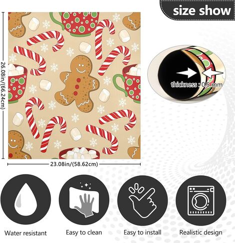 Ollabaky Dishwasher Magnet Cover Cute Christmas Gingerbread Magnetic Sticker Dishwasher Door Cover Decal Refrigerator Magnet Sticker for Home Kitchen Cabinet Appliances 23"x26" in Saudi Arabia