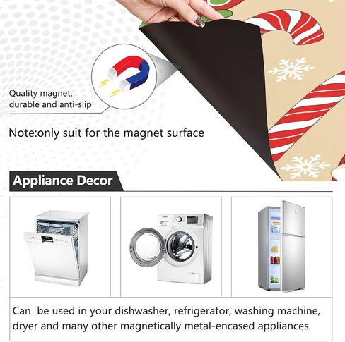 Ollabaky Dishwasher Magnet Cover Cute Christmas Gingerbread Magnetic Sticker Dishwasher Door Cover Decal Refrigerator Magnet Sticker for Home Kitchen Cabinet Appliances 23"x26" in Saudi Arabia