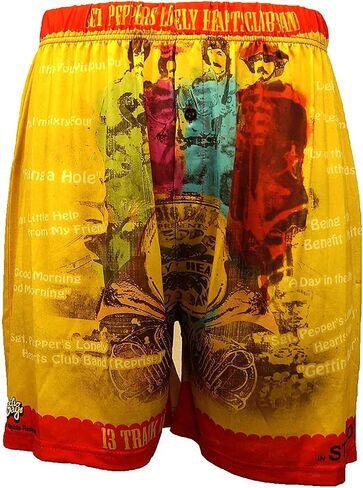 Sgt Peppers Lonely Hearts Boxers - Comfy, Lightweight, Loose Fit Fab Four Band Underwear - Casual Night Shorts For Men/Women in Saudi Arabia