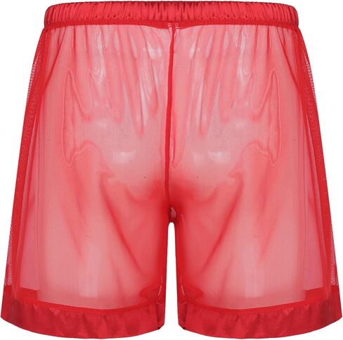 Choomomo Men's Sheer Mesh Loose See-Through Lounge Boxer Shorts Underwear Swim Trunks Swimwear in Saudi Arabia