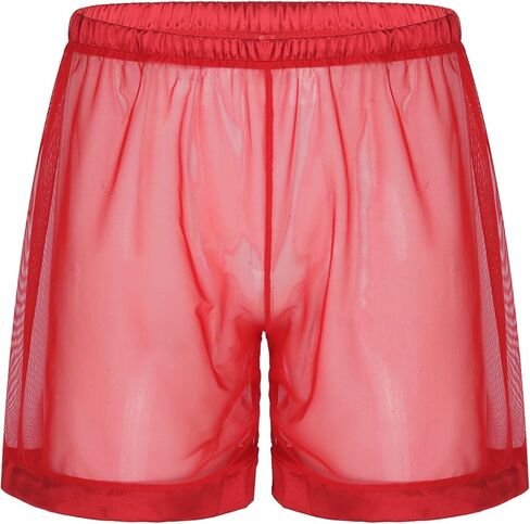 Choomomo Men's Sheer Mesh Loose See-Through Lounge Boxer Shorts Underwear Swim Trunks Swimwear in Saudi Arabia
