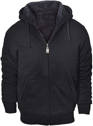 SECOOD Hoodies for Men Zip Up Sweashirts Thick Coats Fleece Sherpa Lined Winter Heavyweight Hooded Jacket in Saudi Arabia