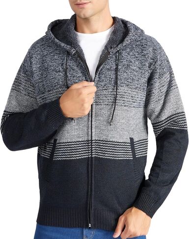SECOOD Hoodies for Men Zip Up Sweashirts Thick Coats Fleece Sherpa Lined Winter Heavyweight Hooded Jacket in Saudi Arabia