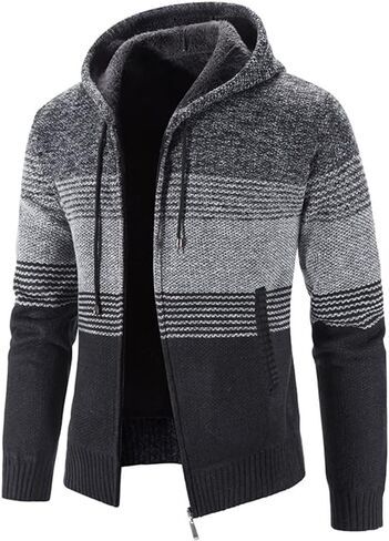 SECOOD Hoodies for Men Zip Up Sweashirts Thick Coats Fleece Sherpa Lined Winter Heavyweight Hooded Jacket in Saudi Arabia