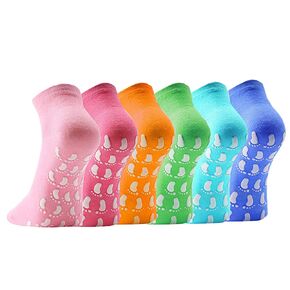 6 Pairs Non-slip Grip Socks Yoga Pilates Hospital Socks Low Cut Hospital Home Gripper Socks for Men Women in Saudi Arabia