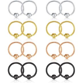 FECTAS 22G/20G/18G هيليكس دايث الزنمة الغضروف أقراط هوب الثابتة الخرز الأسير الأنف الحاجز خواتم الشفاه الدائري ميدوسا مونرو ثقب المجوهرات 6/8/10/12 مللي متر القطر in Kuwait