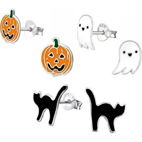 SAE99 Halloween .925 Sterling-Silver TINY Stud Earrings, Multiple Piercing, for Cartilage, Helix, 2nd Ear Piercing (Nickel Free) in Kuwait