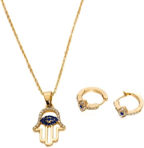 مجموعة ساعات Aéropostale Premium Beware of Evil Eye - ساعة أصلية مع أقراط وقلادة متطابقة in Saudi Arabia