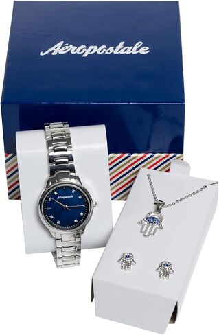 Aéropostale Premium Beware of Evil Eye Watch Set - Pristine Timepiece with Matching Earrings and Necklace in Saudi Arabia