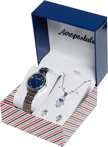 Aéropostale Premium Beware of Evil Eye Watch Set - Pristine Timepiece with Matching Earrings and Necklace in Saudi Arabia