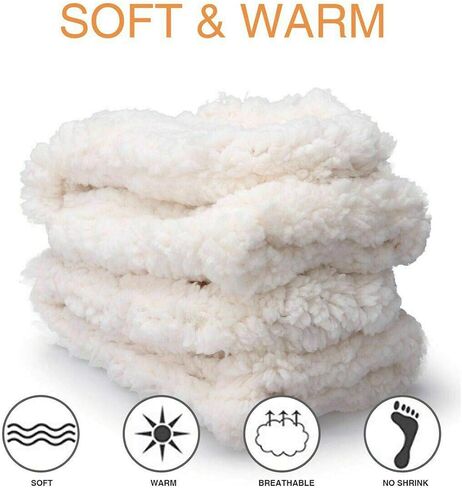 2 Pairs Men Winter Thermal Fleece Lined Knit Thick Slipper Socks Non Skid Socks in Saudi Arabia