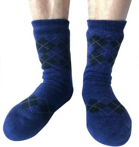 2 Pairs Men Winter Thermal Fleece Lined Knit Thick Slipper Socks Non Skid Socks in Saudi Arabia
