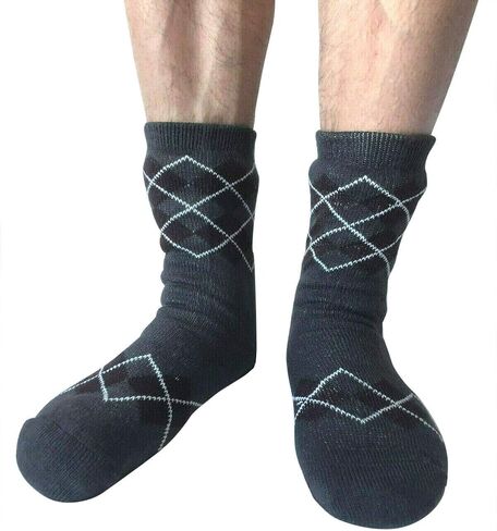 2 Pairs Men Winter Thermal Fleece Lined Knit Thick Slipper Socks Non Skid Socks in Saudi Arabia