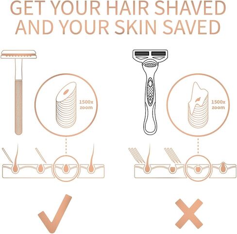 Bambaw Rose Gold Double Edge Safety Razor for Women | Reusable Metal Razor Eco Friendly DE Razor | Safety Razors for Women | Safety Razors Fit All Double Edge Razor | Womens Safety Razor in Saudi Arabia