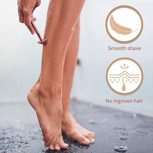 Bambaw Rose Gold Double Edge Safety Razor for Women | Reusable Metal Razor Eco Friendly DE Razor | Safety Razors for Women | Safety Razors Fit All Double Edge Razor | Womens Safety Razor in Saudi Arabia