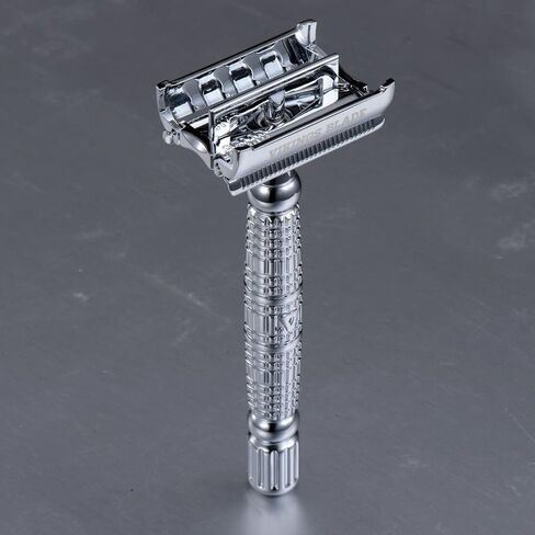 VIKINGS BLADE Double Edge Safety Razor for Men + 5 Swedish Steel Blades + Luxury Case. Long Handle. Smooth, Reusable, Eco-Friendly (The Vulcan) in Saudi Arabia