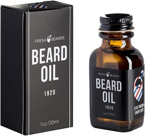 Fresh Beards Black Light Beard Oil - Spice, Wood, and Citrus Fragrance - Scented Mens Beard and Mustache Oil - Natural Soothing Anti-Itch Moisturizer & Softener for Dandruff Prevention and Healthy Beard Growth in Saudi Arabia