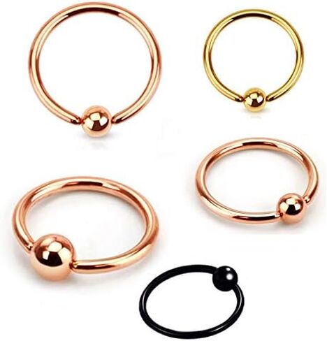 FECTAS 22G/20G/18G هيليكس دايث الزنمة الغضروف أقراط هوب الثابتة الخرز الأسير الأنف الحاجز خواتم الشفاه الدائري ميدوسا مونرو ثقب المجوهرات 6/8/10/12 مللي متر القطر in Kuwait